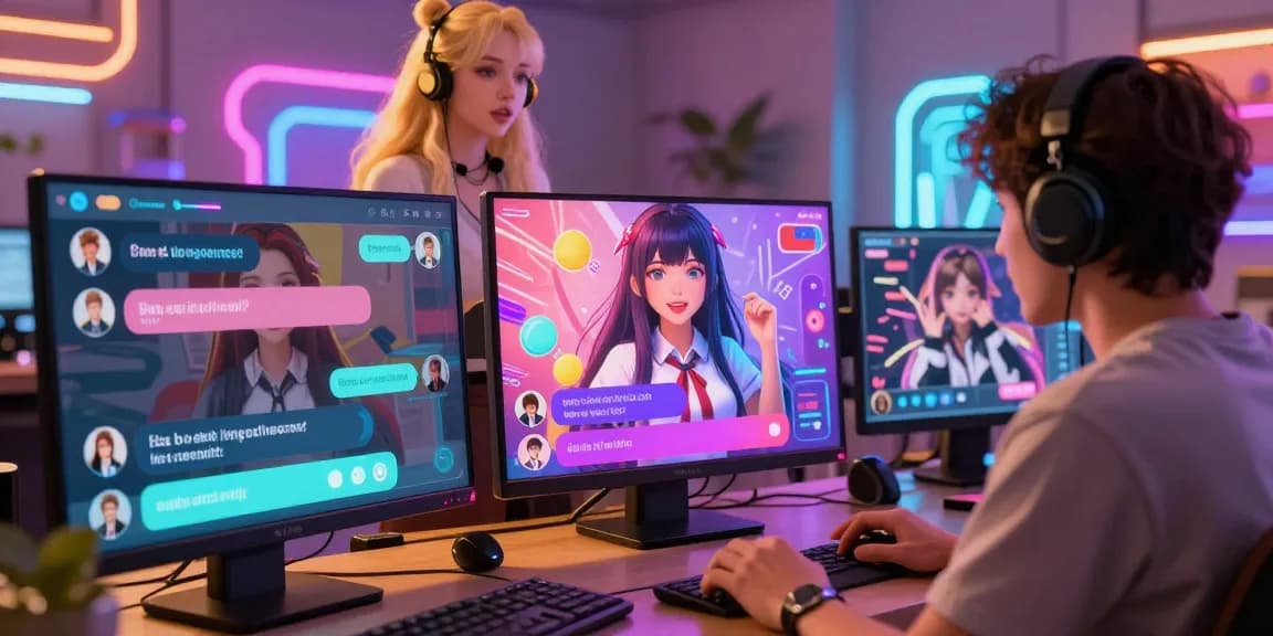 Engaging scene of hentai AI chat with animated characters creating immersive interactions