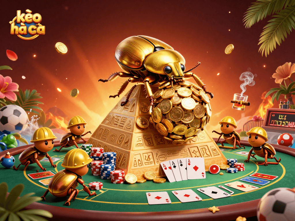 Engage in kèo nhà cái strategies with a vibrant 3D scene showcasing betting dynamics and casino elements.