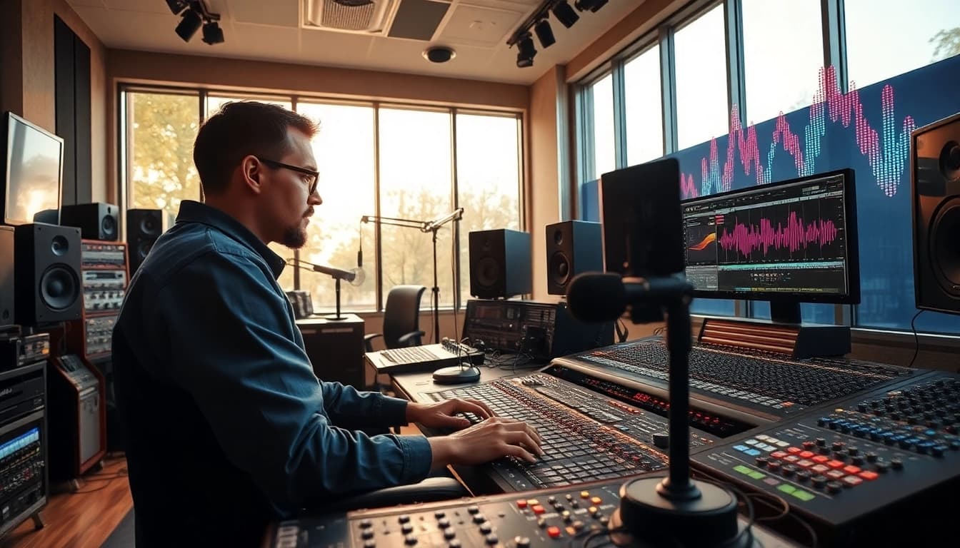 Optimize your audio with online mastering in a modern sound studio.