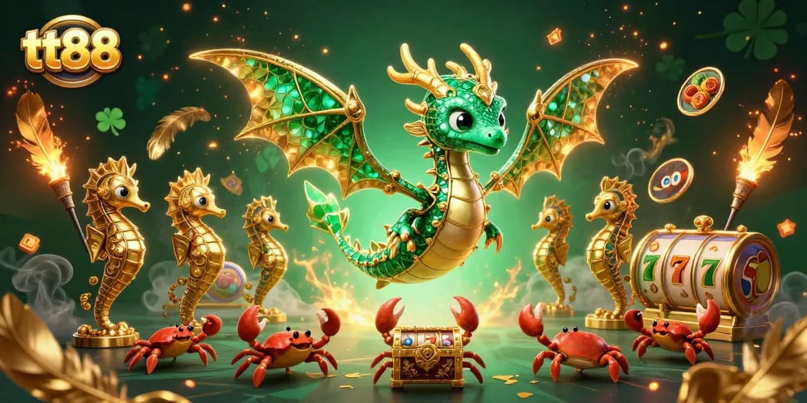 Engage with tt88's thrilling gameplay featuring a vibrant scene of sea dragon and casino elements.