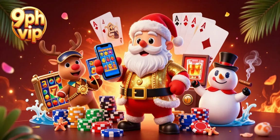Engage with 9ph vip for big wins in a vibrant casino scene featuring playful characters.