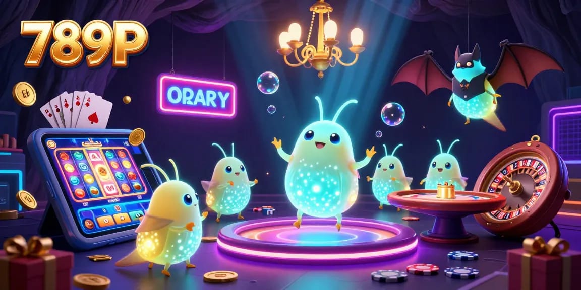 Engage in the vibrant 789P casino scene illuminated by glowworms, showcasing dynamic slot game action.