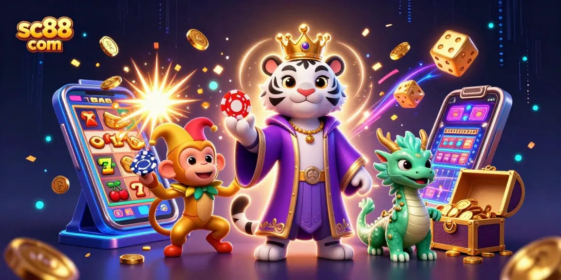 Engage with the excitement of sc88 com as characters invite you into a vibrant casino world.
