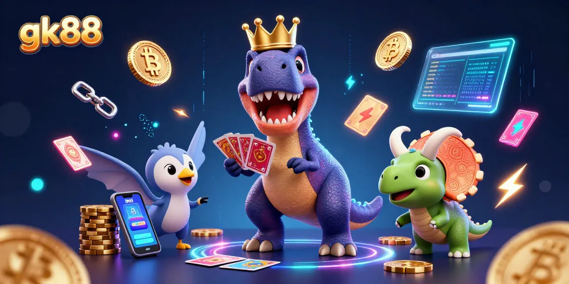 Experience thrilling crypto gambling adventures with gk88, featuring 3D dinosaurs in dynamic casino action.