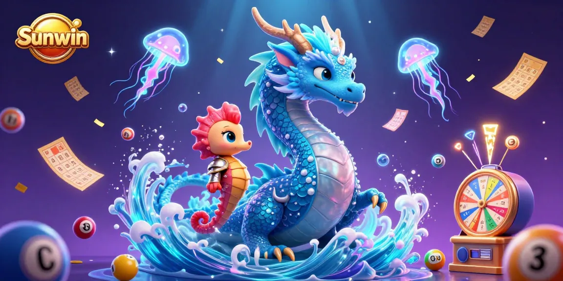 Engage with Sunwin's thrilling underwater casino themed gaming scene, showcasing vibrant characters and dynamic elements.